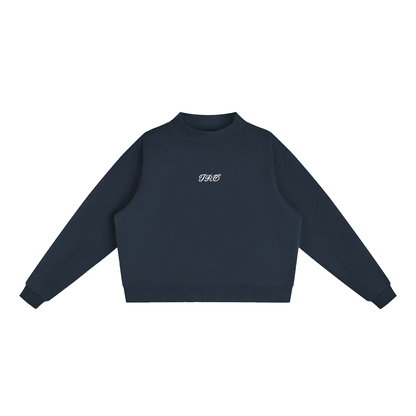 The Rally Embroidered Mock-Neck Sweatshirt