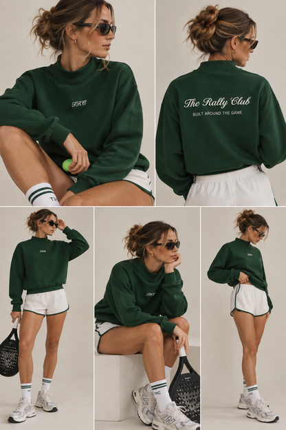 The Rally Embroidered Mock-Neck Sweatshirt
