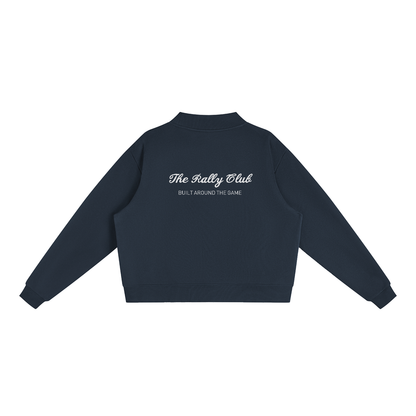 The Rally Embroidered Mock-Neck Sweatshirt